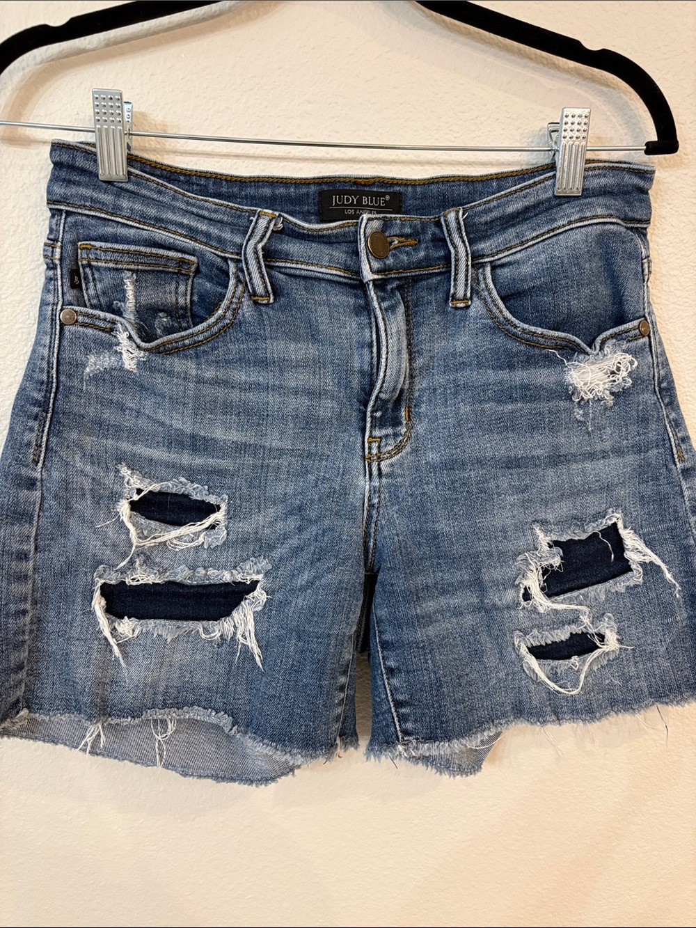 Judy Blue Light Blue Distressed Cutoff Jean Shorts